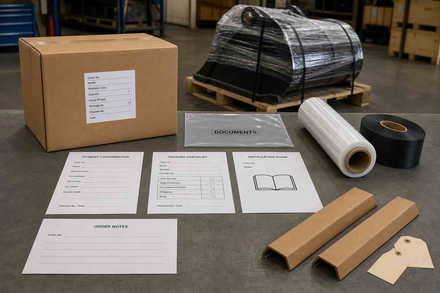 Labels, packing marks, and instructions prepared to keep package items clear at delivery
