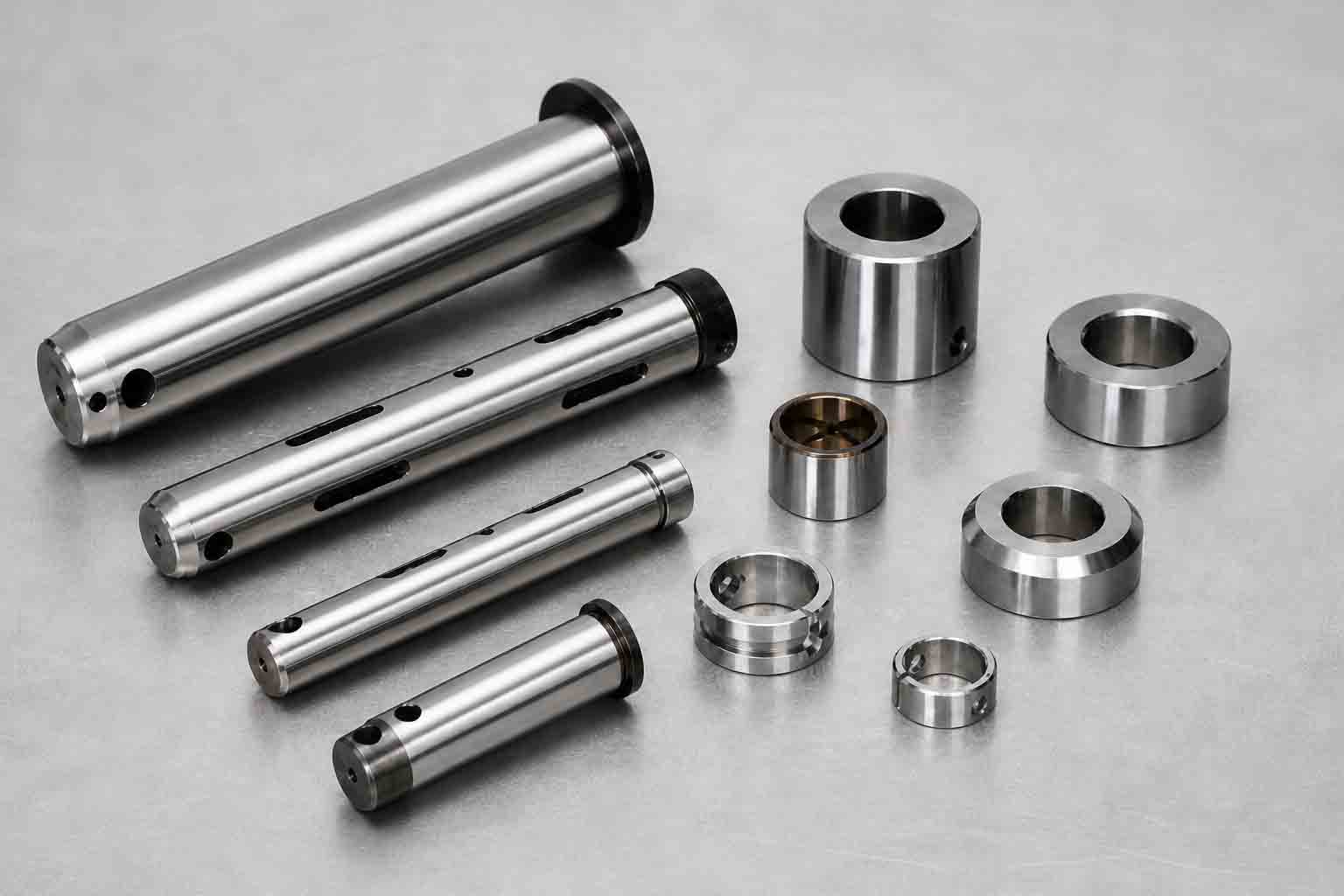 Pins and bushings arranged for attachment package fitment support