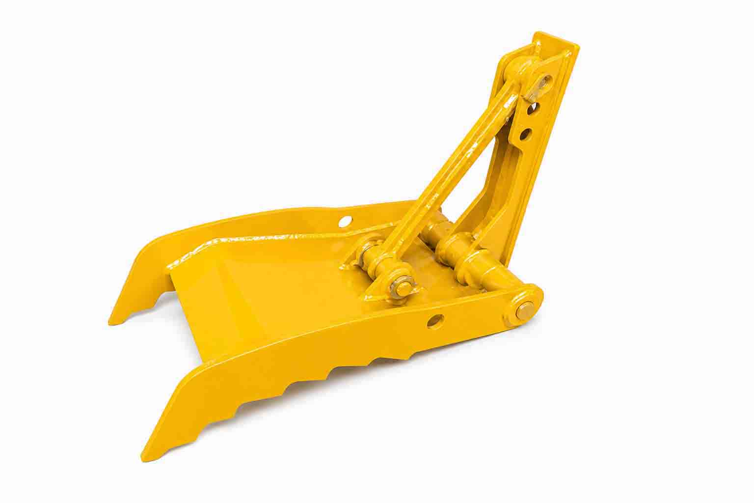 Excavator mechanical thumb product view for bucket and material handling